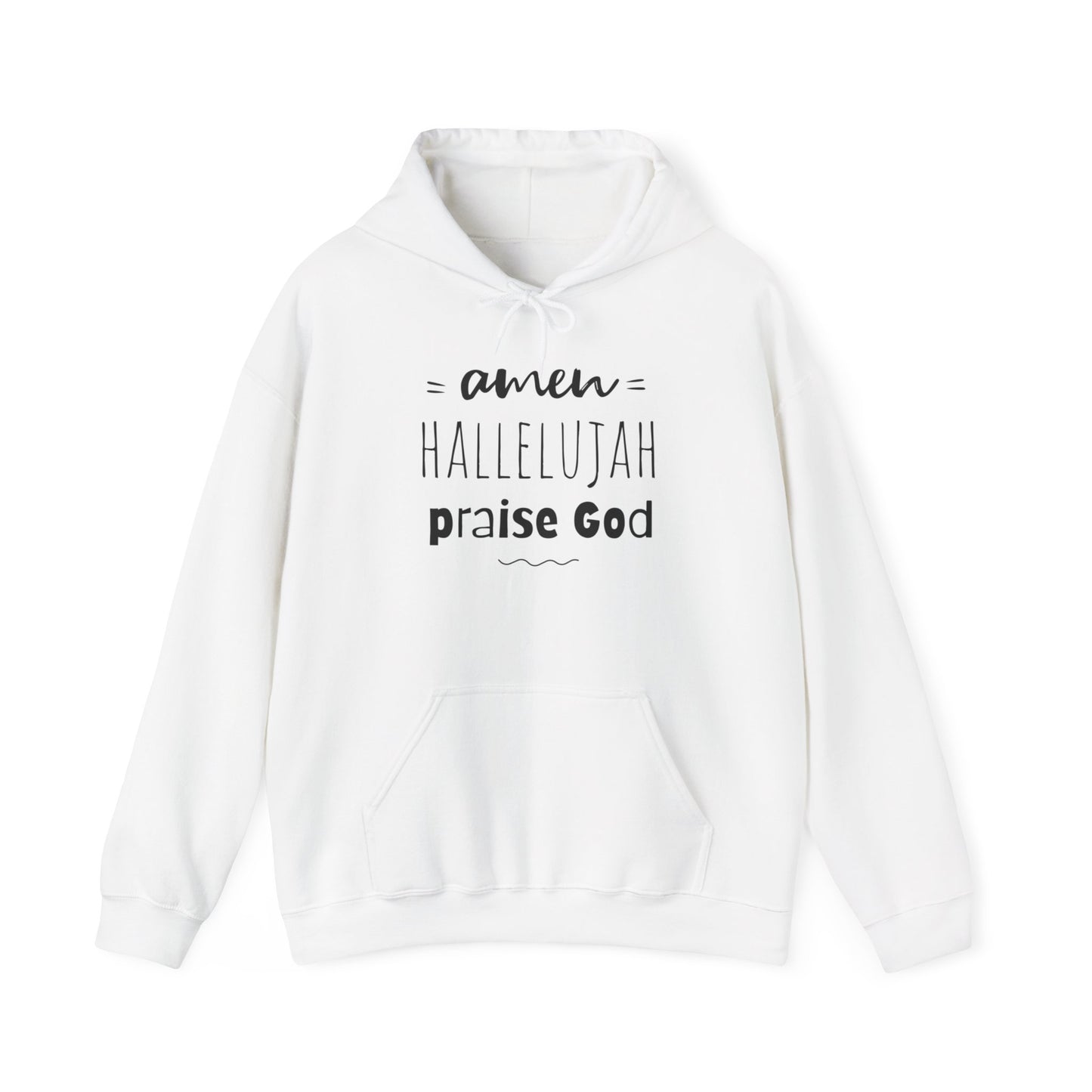 Christian Hoodie Amen Hallelujah Praise God Faith Apparel Christian Merch Jesus Hoodie Unisex Heavy Blend™ Hooded Sweatshirt