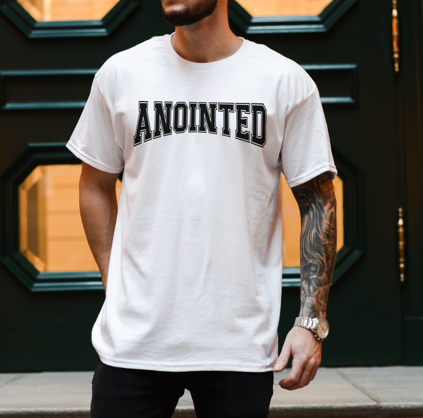 Anointed Varsity Style Unisex Heavy Cotton Tee