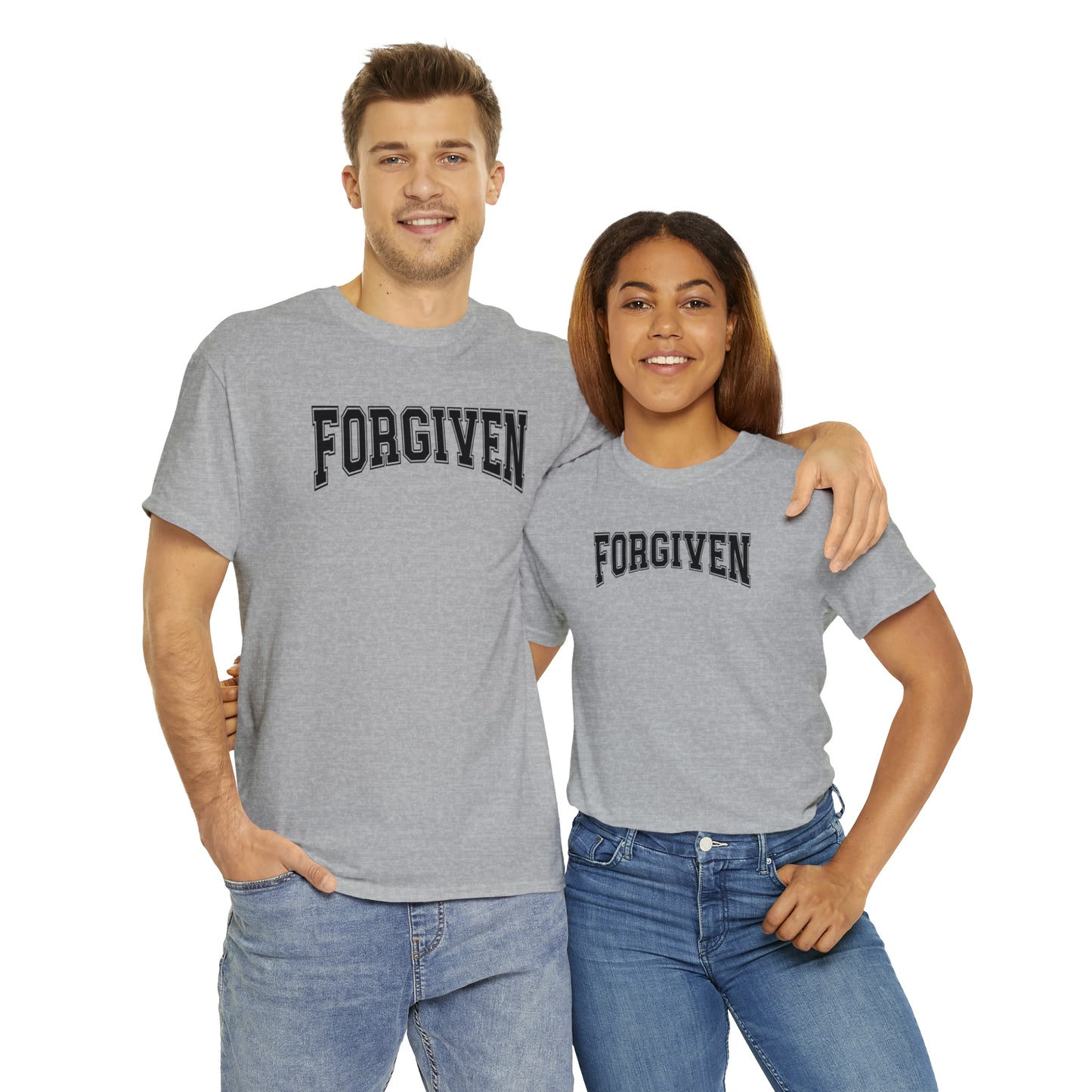 Forgiven Varsity Style Unisex Heavy Cotton Tee