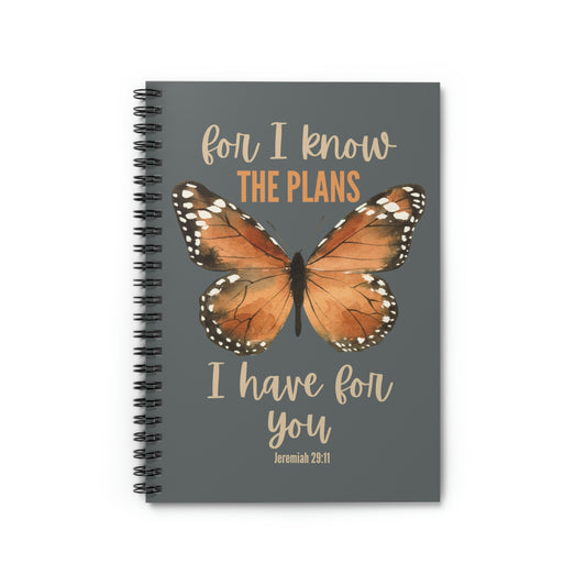 Jeremiah 29:11 Blank Notebook, Prayer Journal, Bible Study Notebook, Faith Diary, Spiral Notebook - Ruled Line