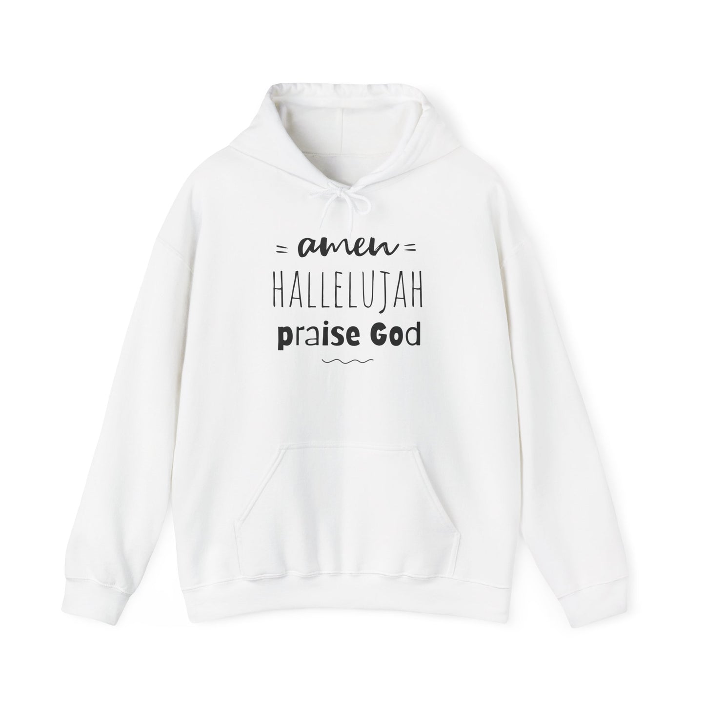 Christian Hoodie - "Amen Hallelujah Praise God" Faith Pullover