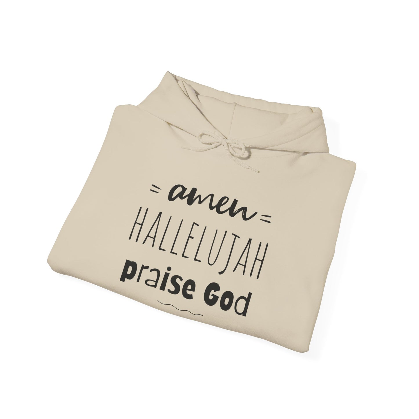 Christian Hoodie Amen Hallelujah Praise God Faith Apparel Christian Merch Jesus Hoodie Unisex Heavy Blend™ Hooded Sweatshirt