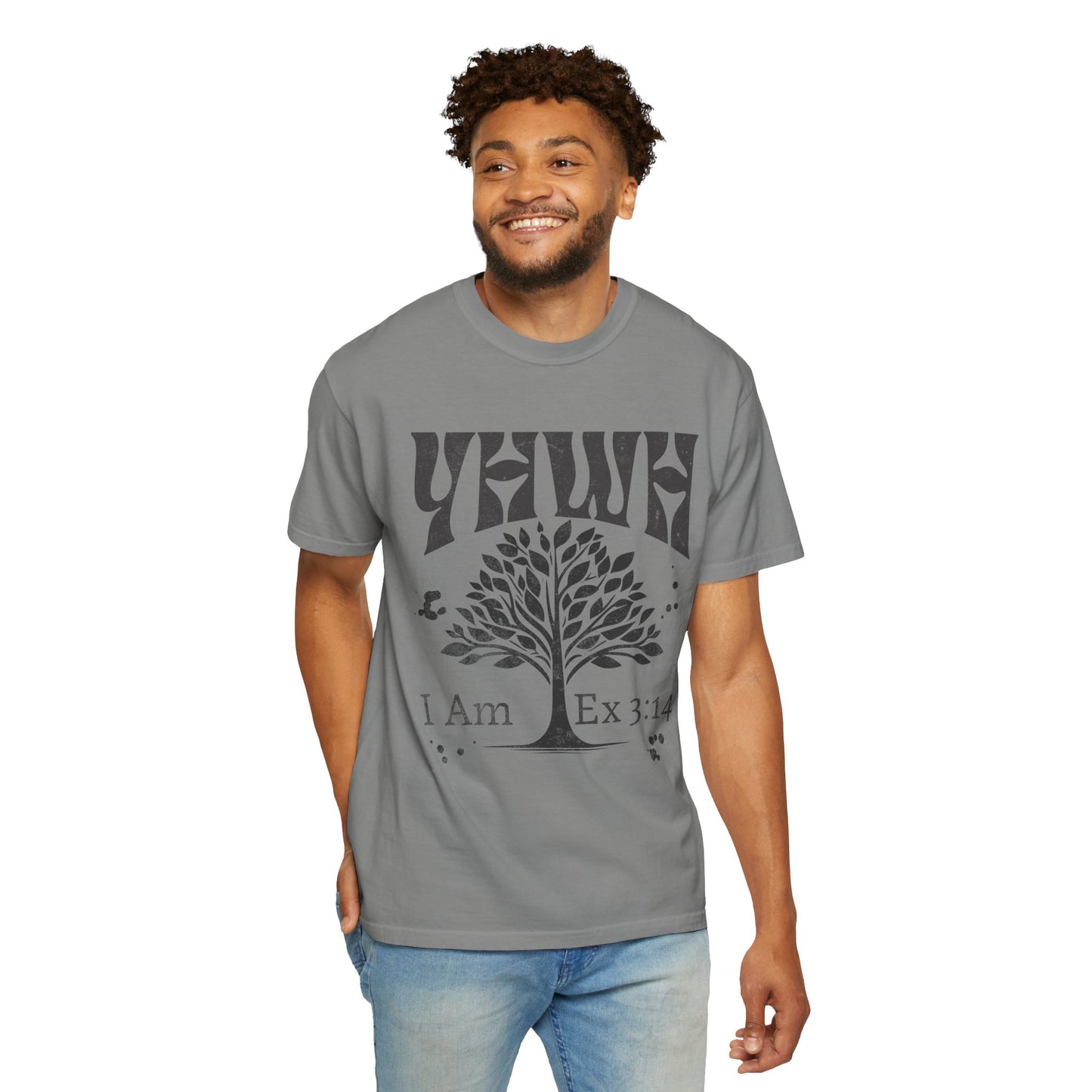 YHWH Tree of Life I Am That I Am Exodus 3:14 Retro Yahweh Christian Graphic Tee Comfort Colors Unisex Garment-Dyed T-shirt