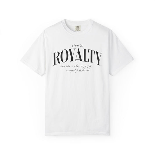 Royalty Script T-Shirt — 1 Peter 2:9 Christian Faith Tee