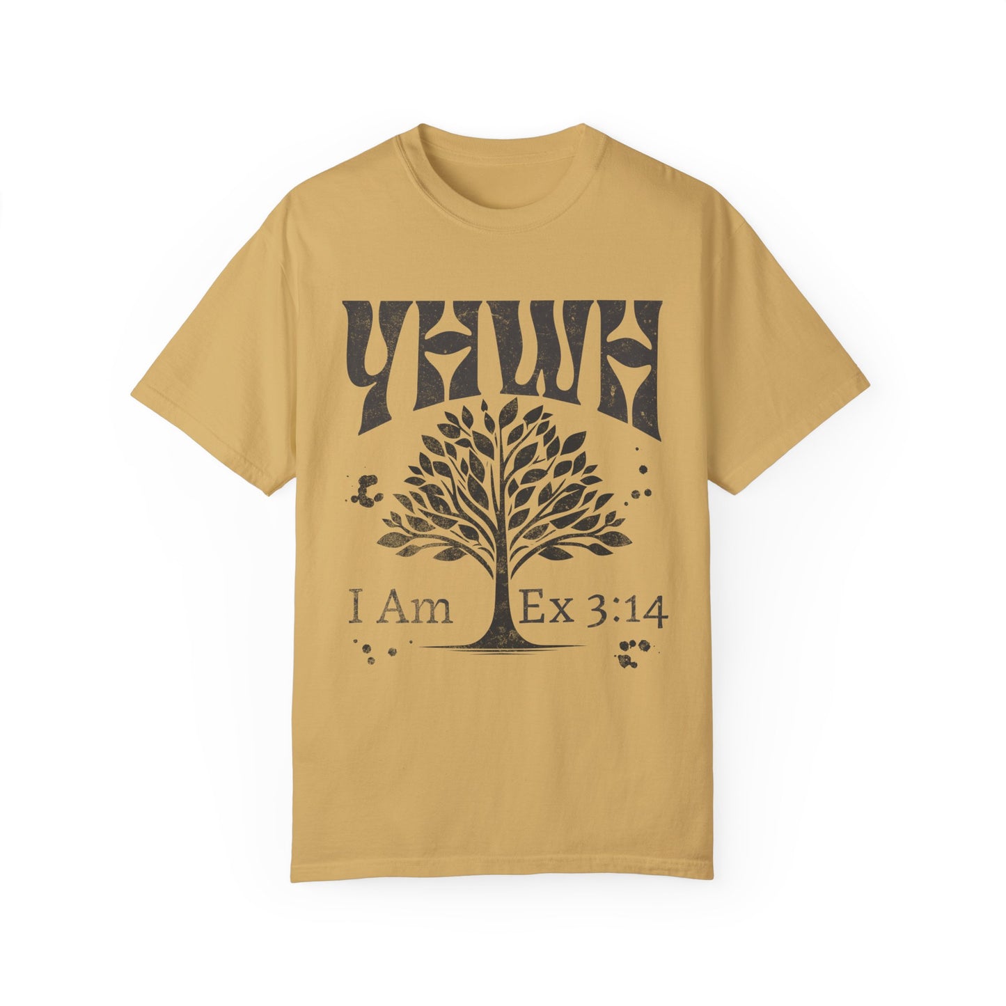 YHWH Tree of Life I Am That I Am Exodus 3:14 Retro Yahweh Christian Graphic Tee Comfort Colors Unisex Garment-Dyed T-shirt