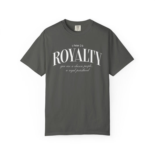 Royalty Script T-Shirt — 1 Peter 2:9 Christian Faith Tee