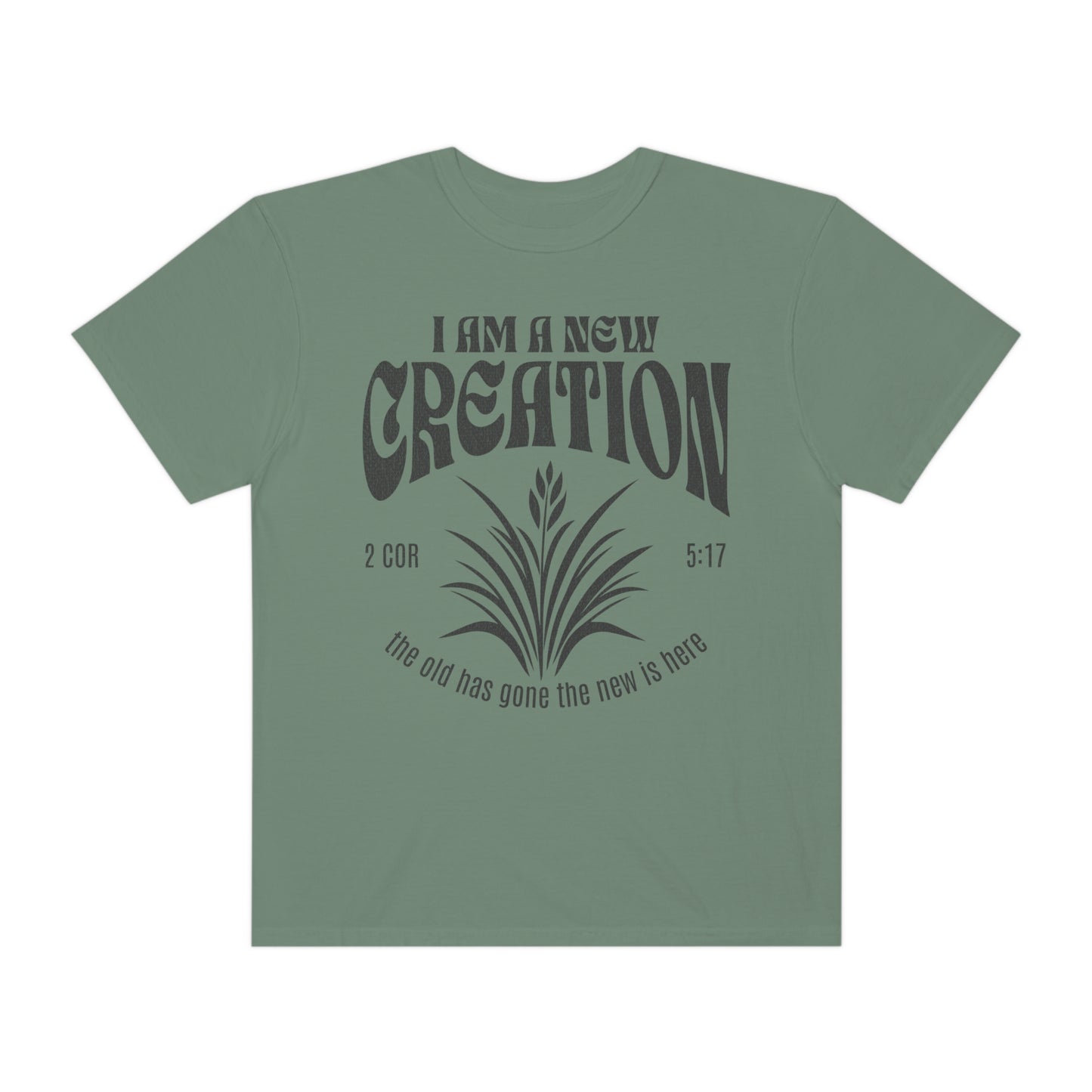 2 Corinthians 5:17 New Creation Faith Shirt, Retro Oversized Comfort Colors Christian Graphic Tee, Unisex Garment-Dyed T-shirt