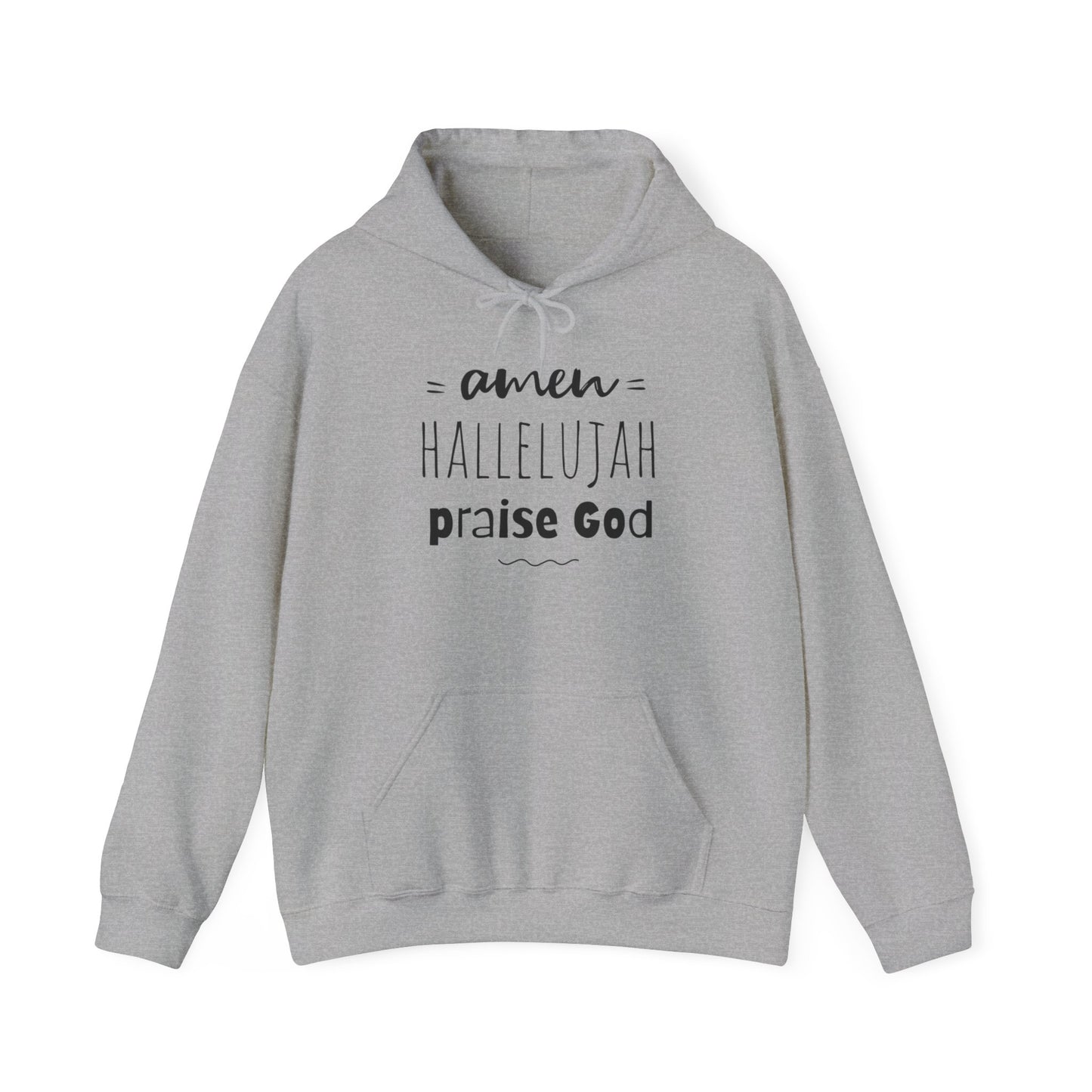 Christian Hoodie Amen Hallelujah Praise God Faith Apparel Christian Merch Jesus Hoodie Unisex Heavy Blend™ Hooded Sweatshirt