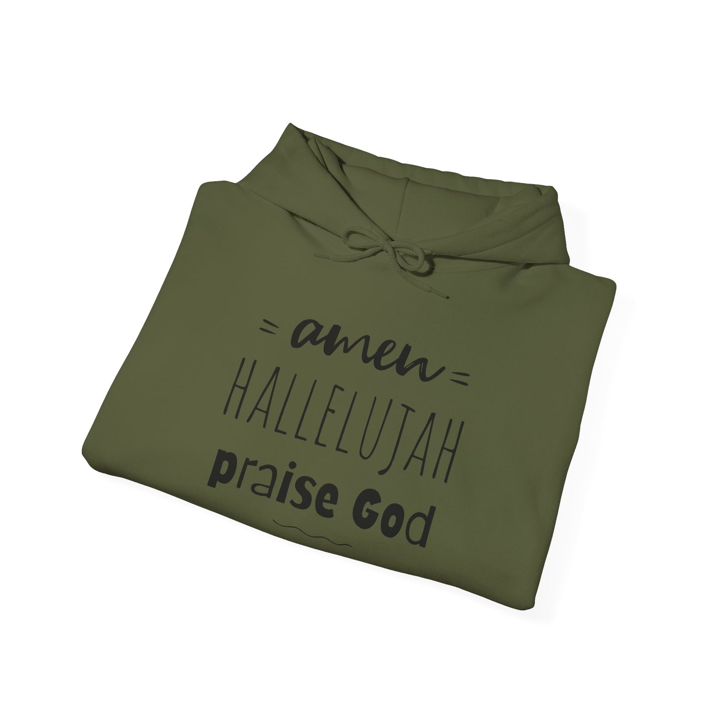 Christian Hoodie Amen Hallelujah Praise God Faith Apparel Christian Merch Jesus Hoodie Unisex Heavy Blend™ Hooded Sweatshirt
