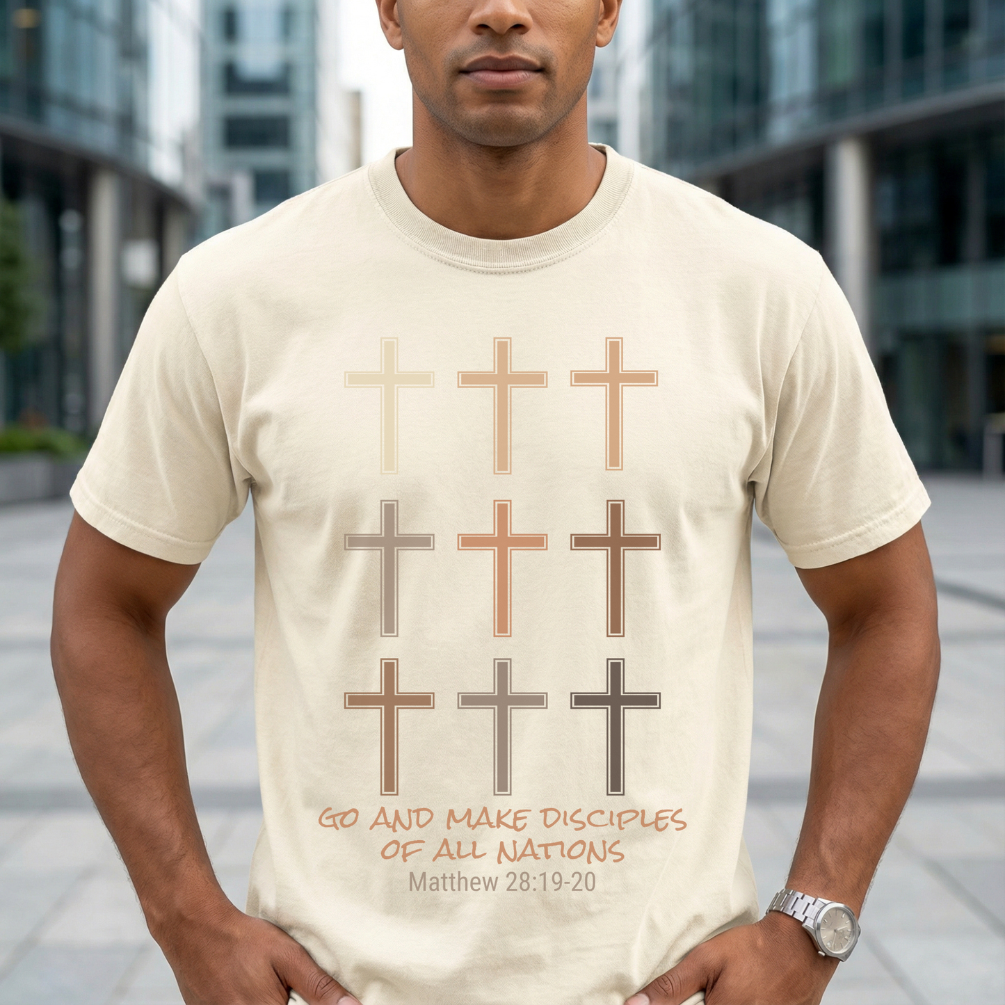 Christian Crosses T-Shirt — "Go and Make Disciples" Scripture Tee