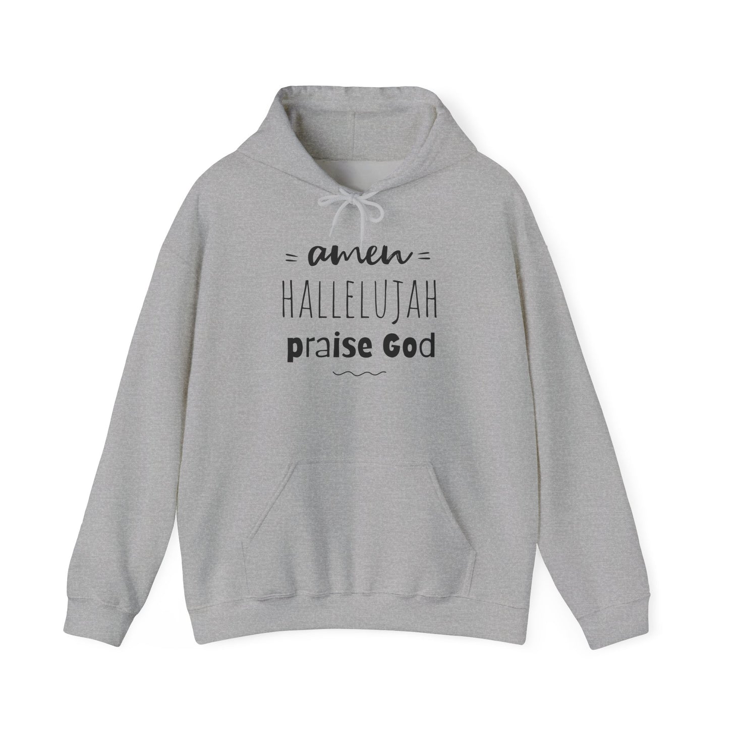 Christian Hoodie - "Amen Hallelujah Praise God" Faith Pullover