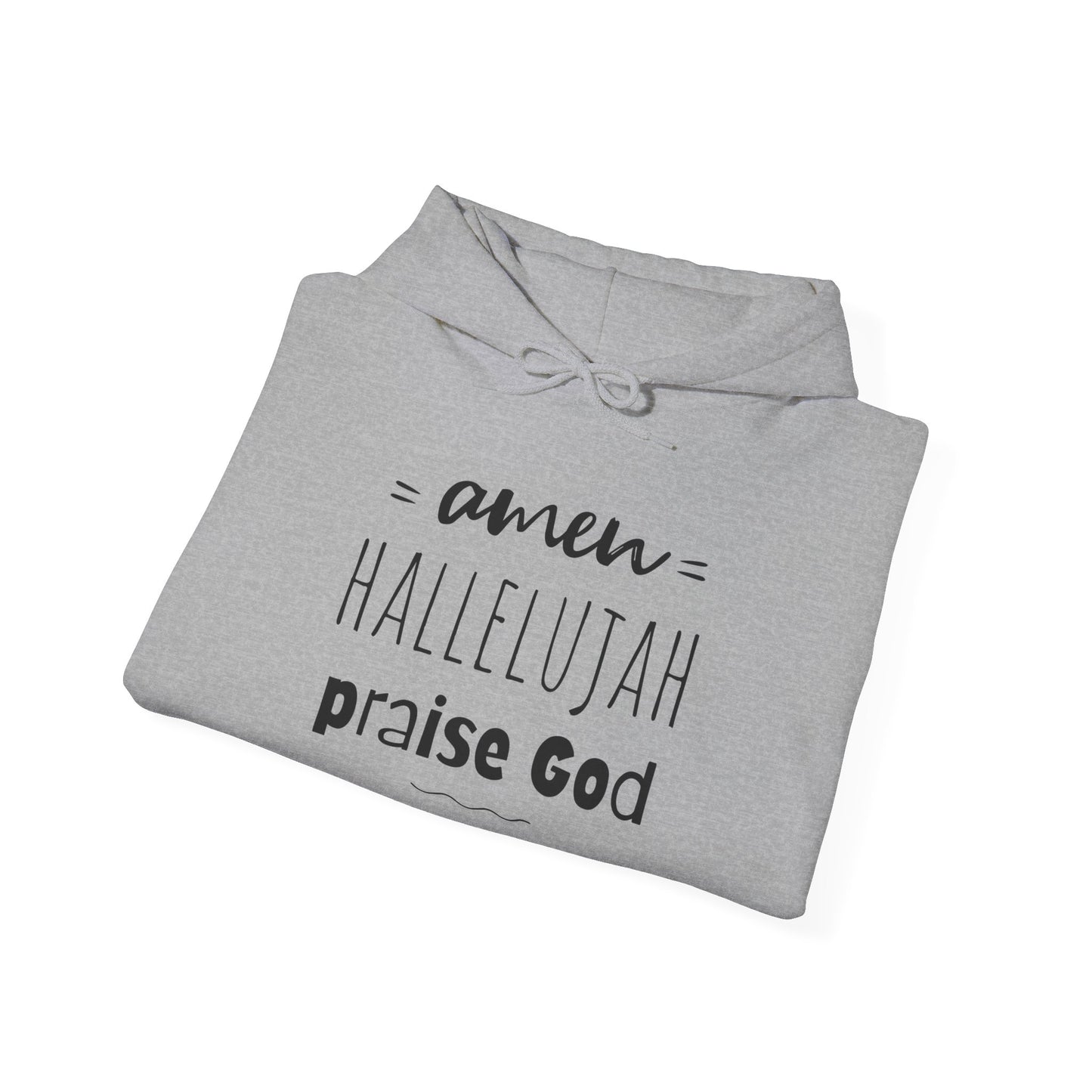 Christian Hoodie Amen Hallelujah Praise God Faith Apparel Christian Merch Jesus Hoodie Unisex Heavy Blend™ Hooded Sweatshirt