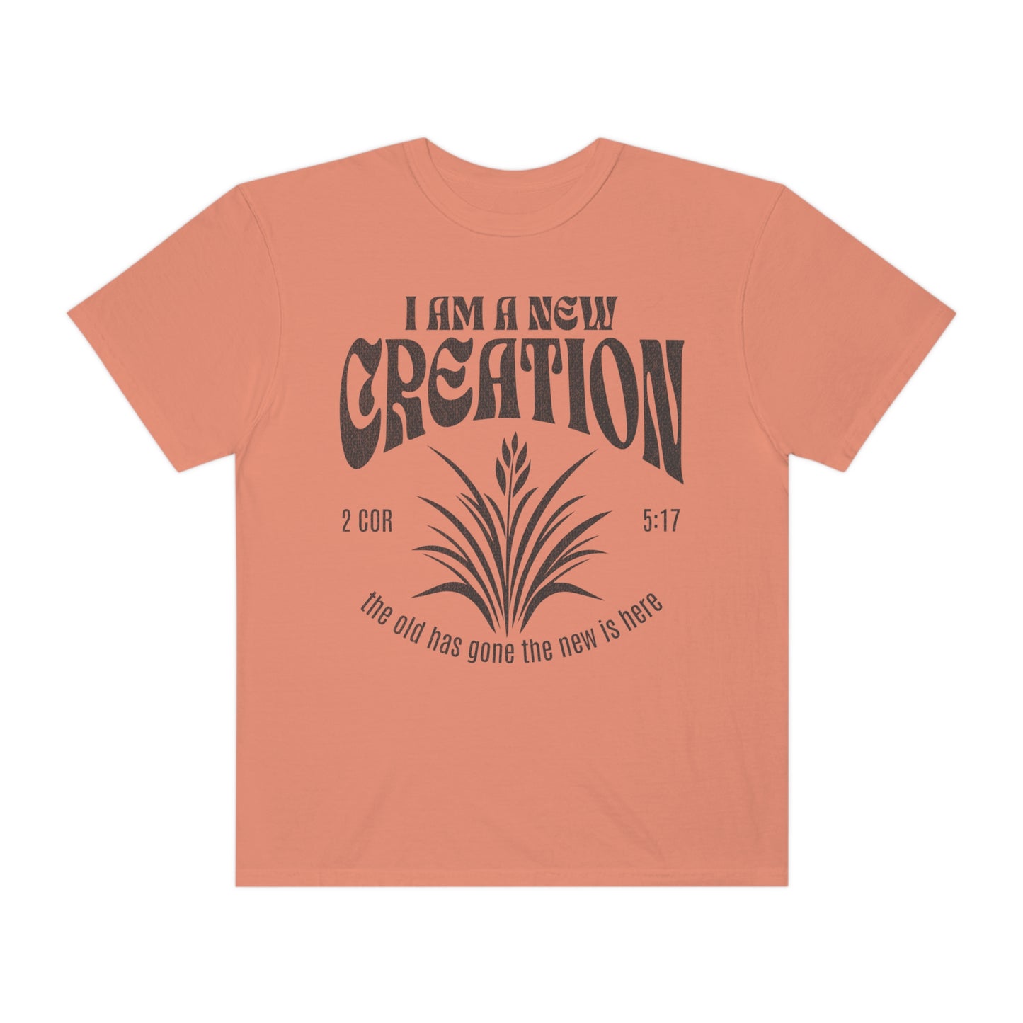 2 Corinthians 5:17 New Creation Faith Shirt, Retro Oversized Comfort Colors Christian Graphic Tee, Unisex Garment-Dyed T-shirt