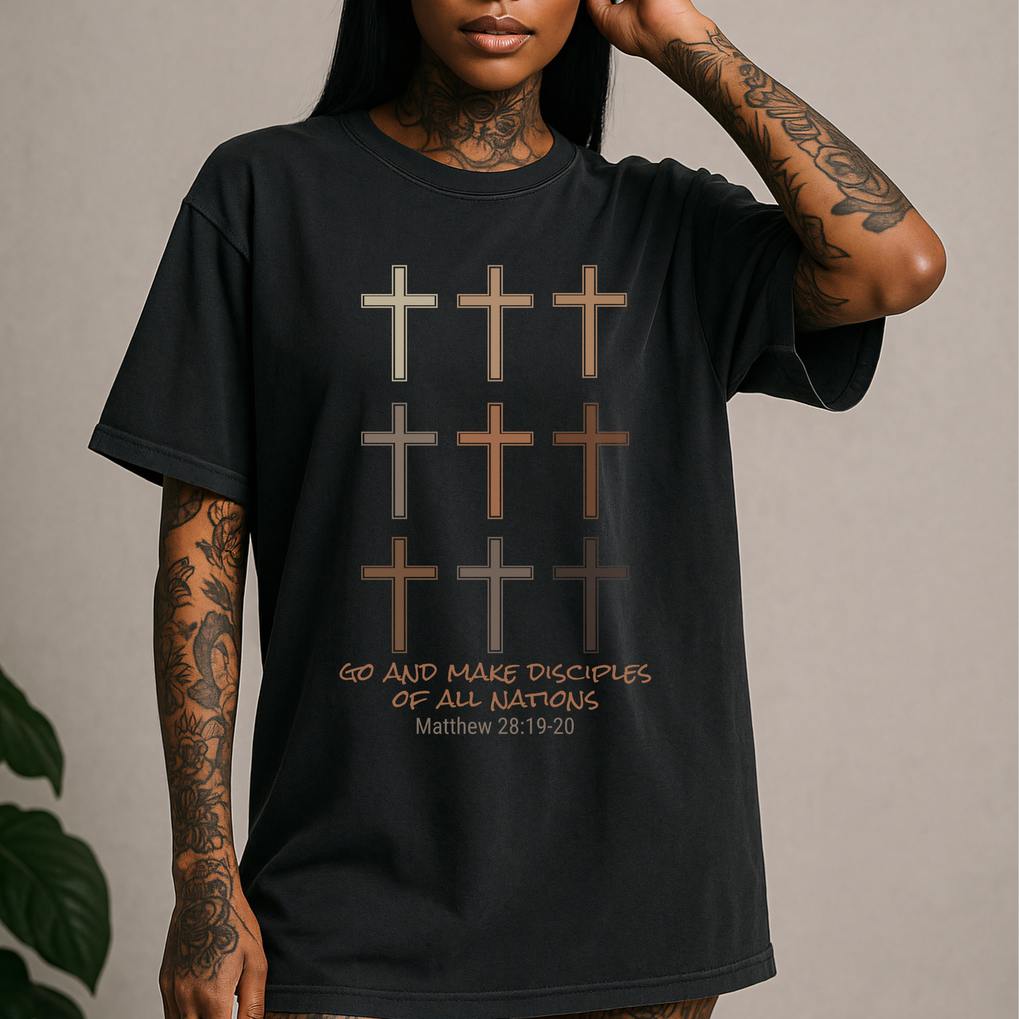 Christian Crosses T-Shirt — "Go and Make Disciples" Scripture Tee