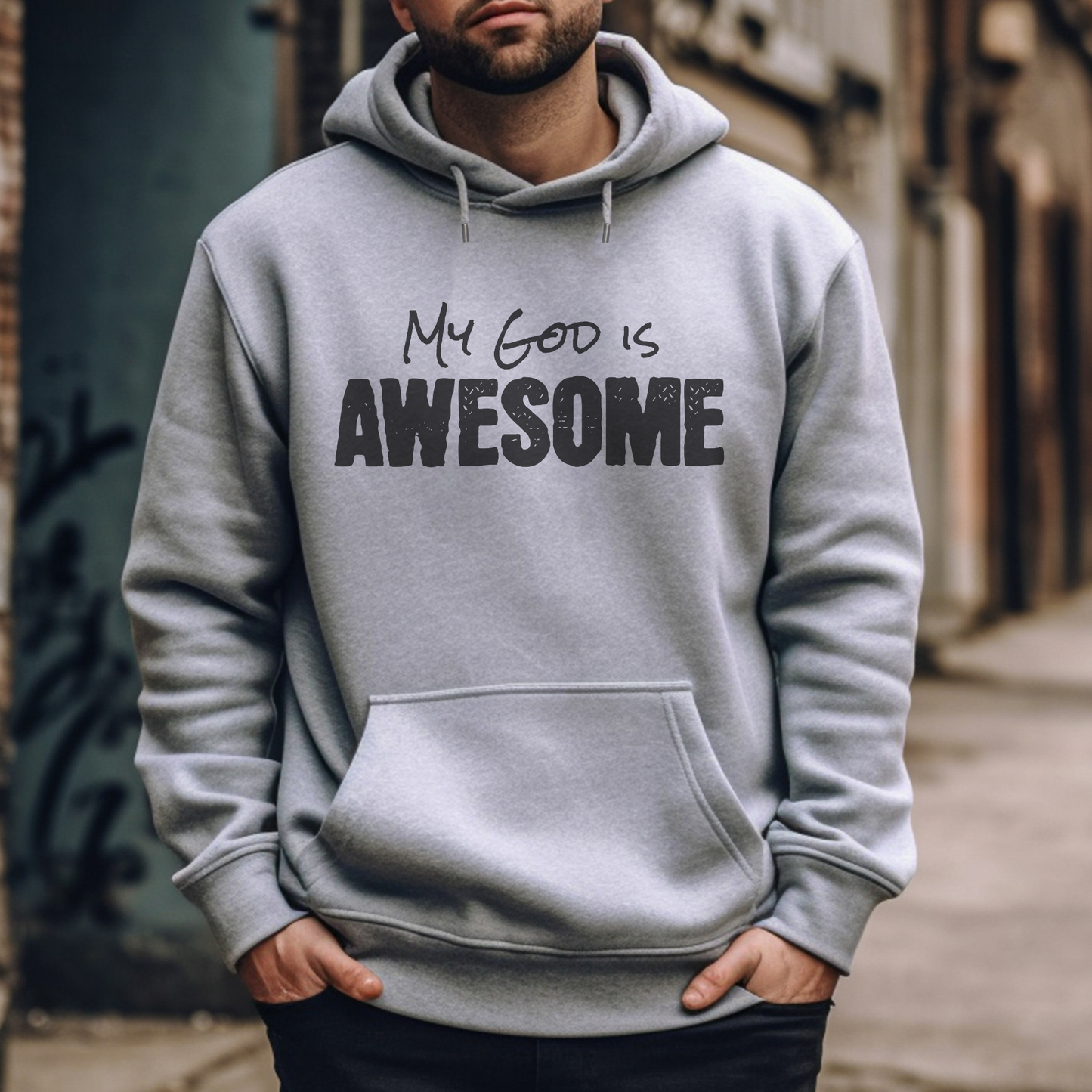 Christian Hoodie — "My God Is Awesome" Faith Pullover