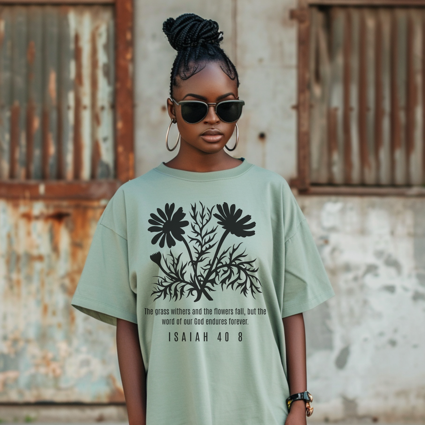 Isaiah 40:8 Floral Scripture T-Shirt