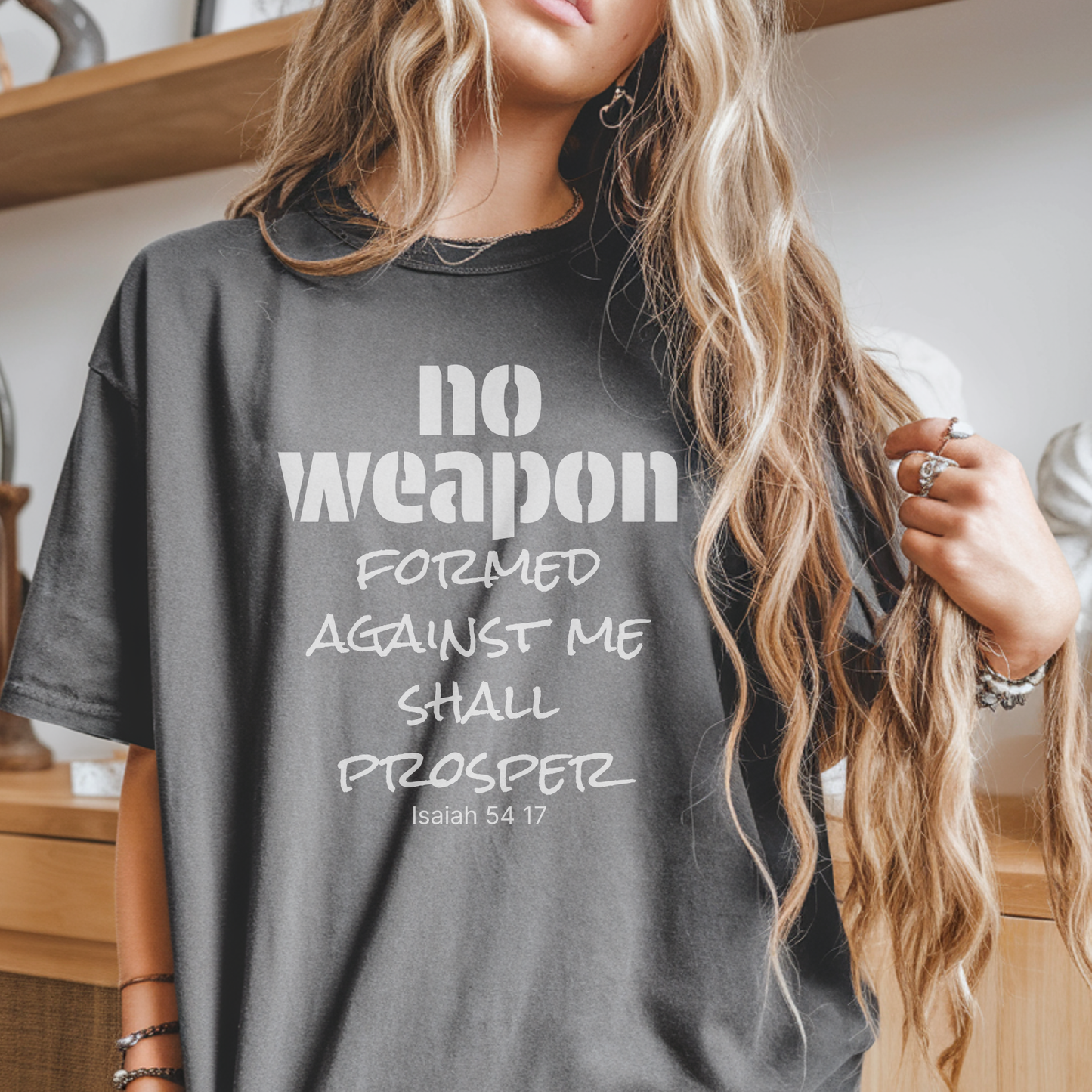 No Weapon Formed T-Shirt — Isaiah 54:17 Inspirational Christian Tee