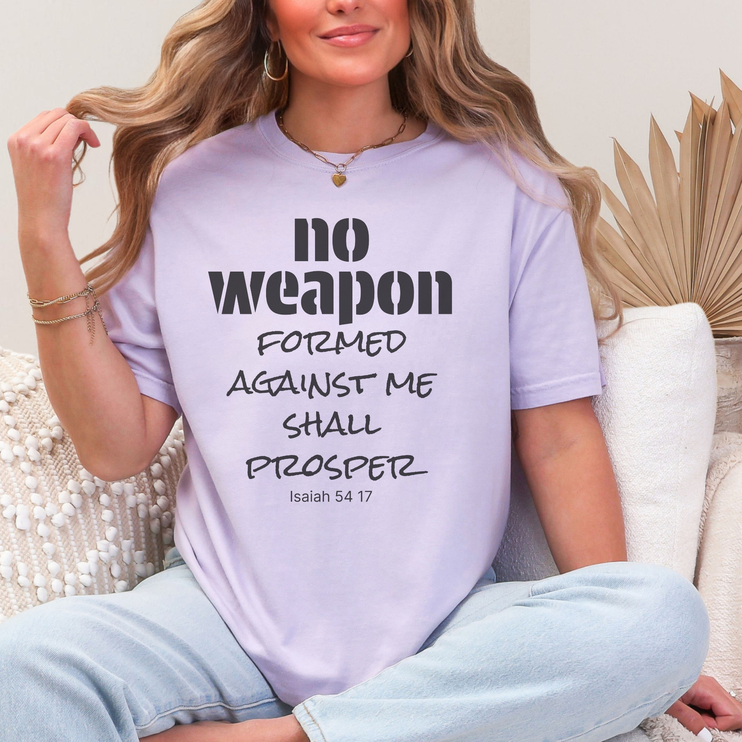No Weapon Formed T-Shirt — Isaiah 54:17 Inspirational Christian Tee
