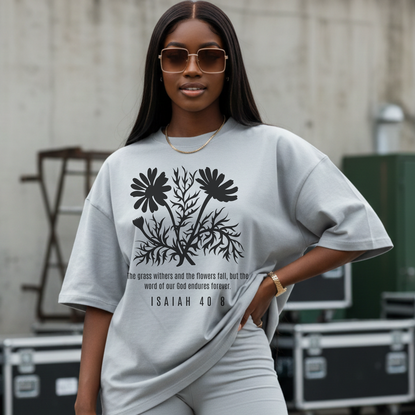 Isaiah 40:8 Floral Scripture T-Shirt