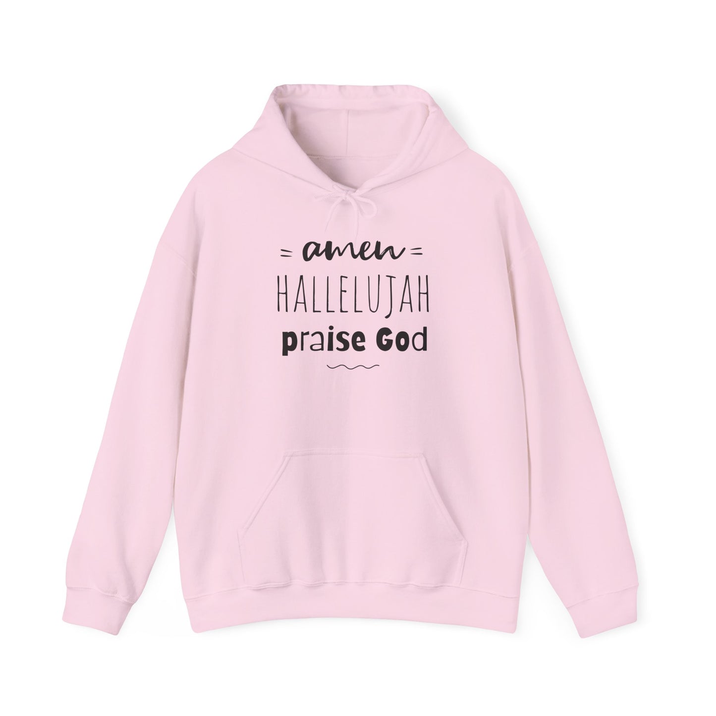 Christian Hoodie - "Amen Hallelujah Praise God" Faith Pullover