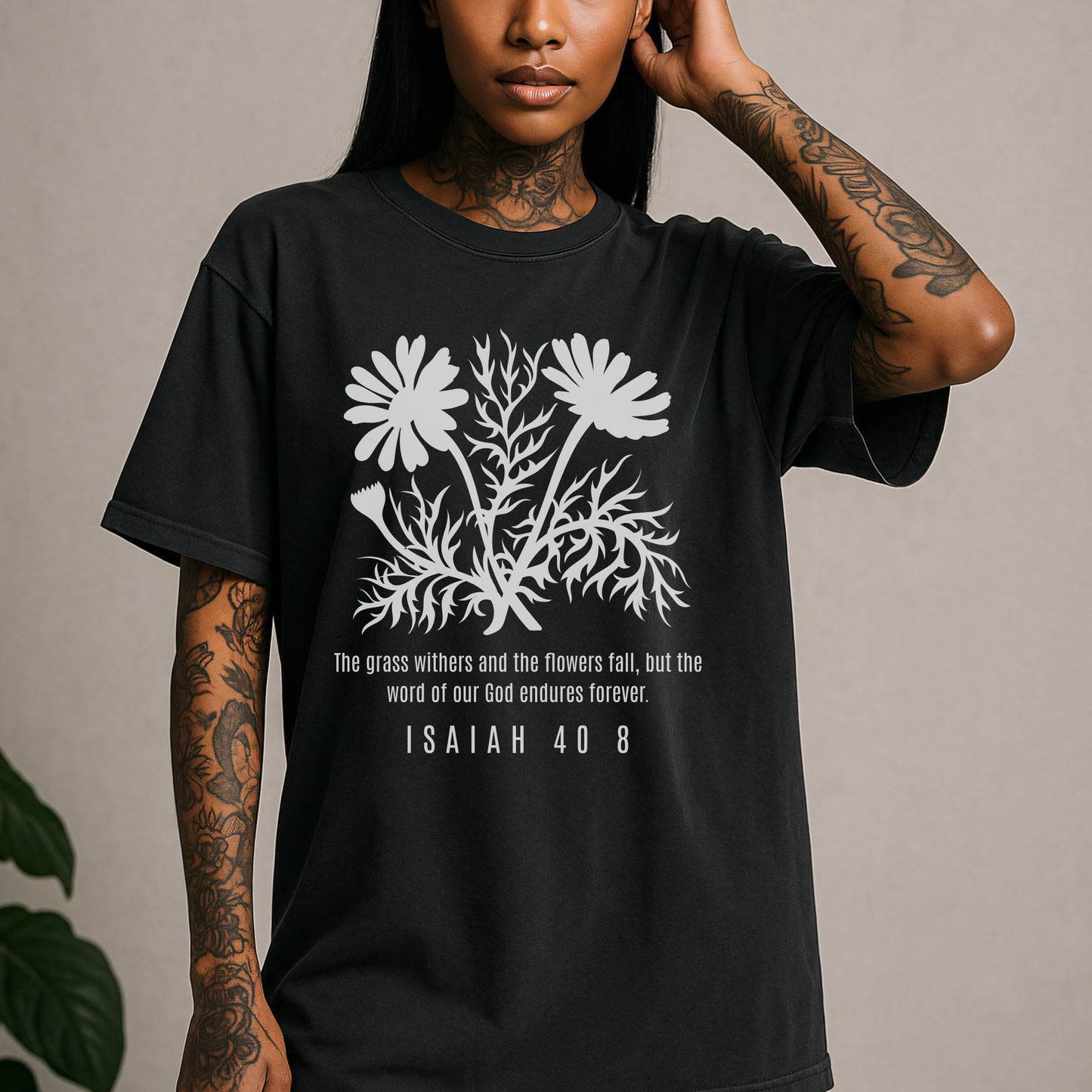Isaiah 40:8 Floral Scripture T-Shirt