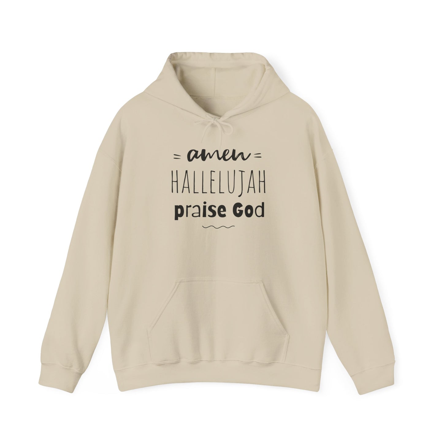 Christian Hoodie - "Amen Hallelujah Praise God" Faith Pullover