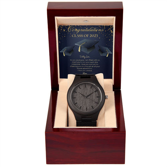 Wooden Watch, Graduation Gift To Son From Mom