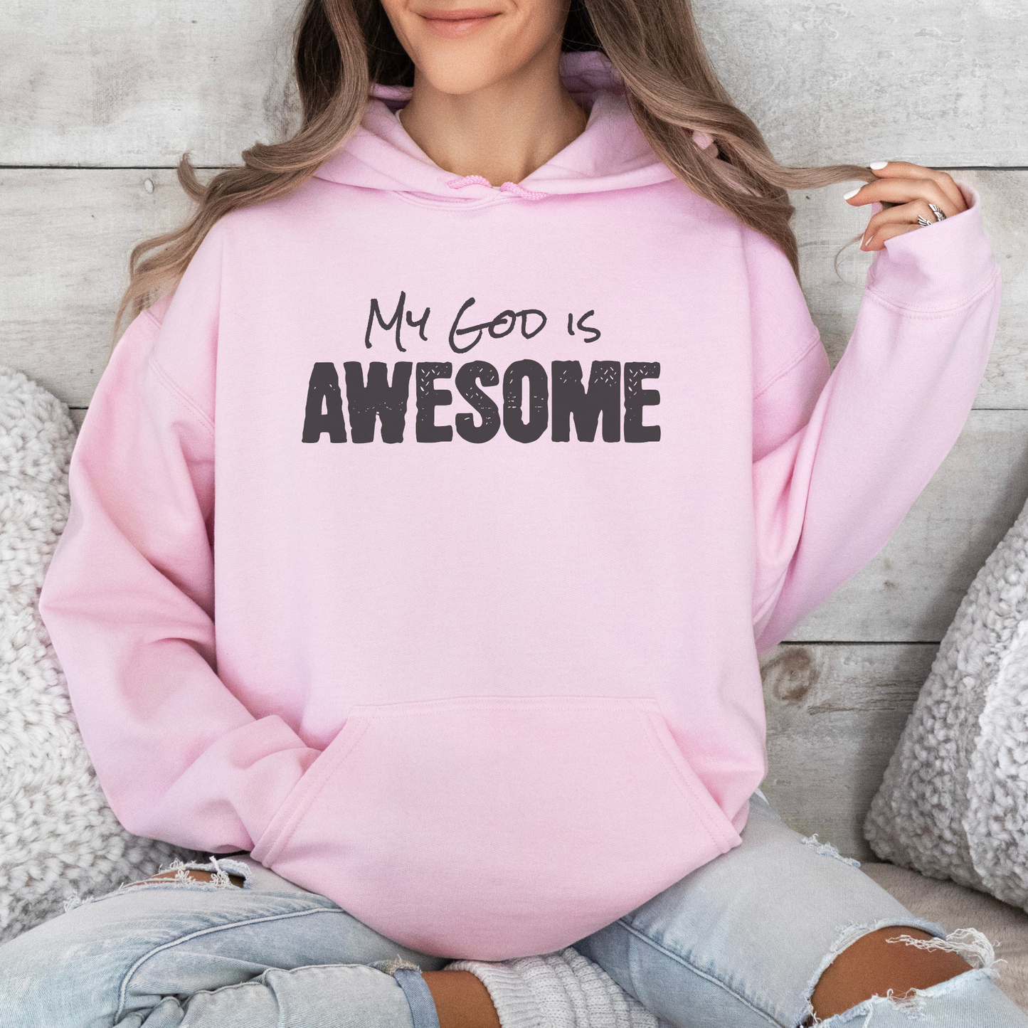 Christian Hoodie — "My God Is Awesome" Faith Pullover