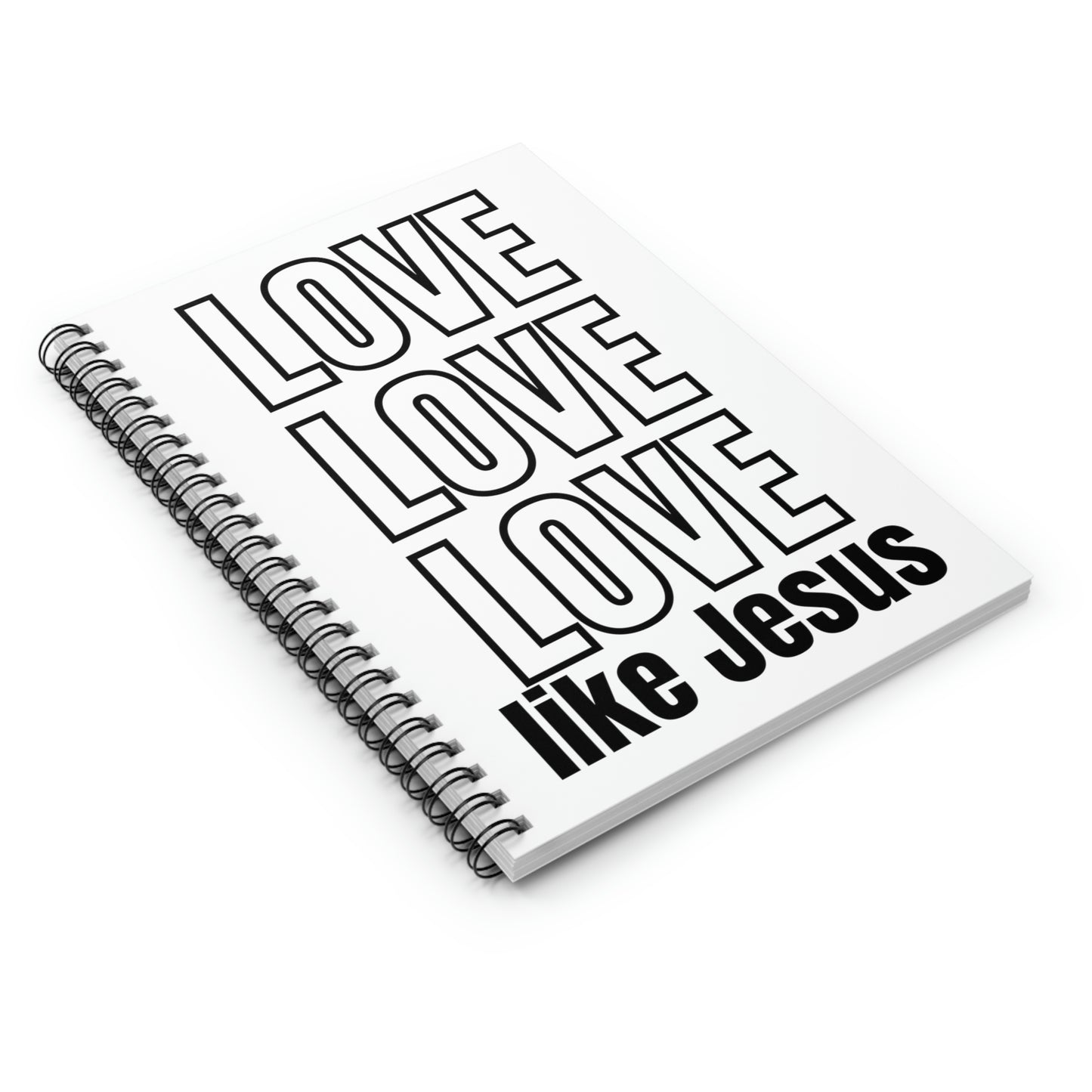 Love Like Jesus Blank Notebook, Minimalist Prayer Journal, Bible Journal, Christian Merch Spiral Notebook - Ruled Line