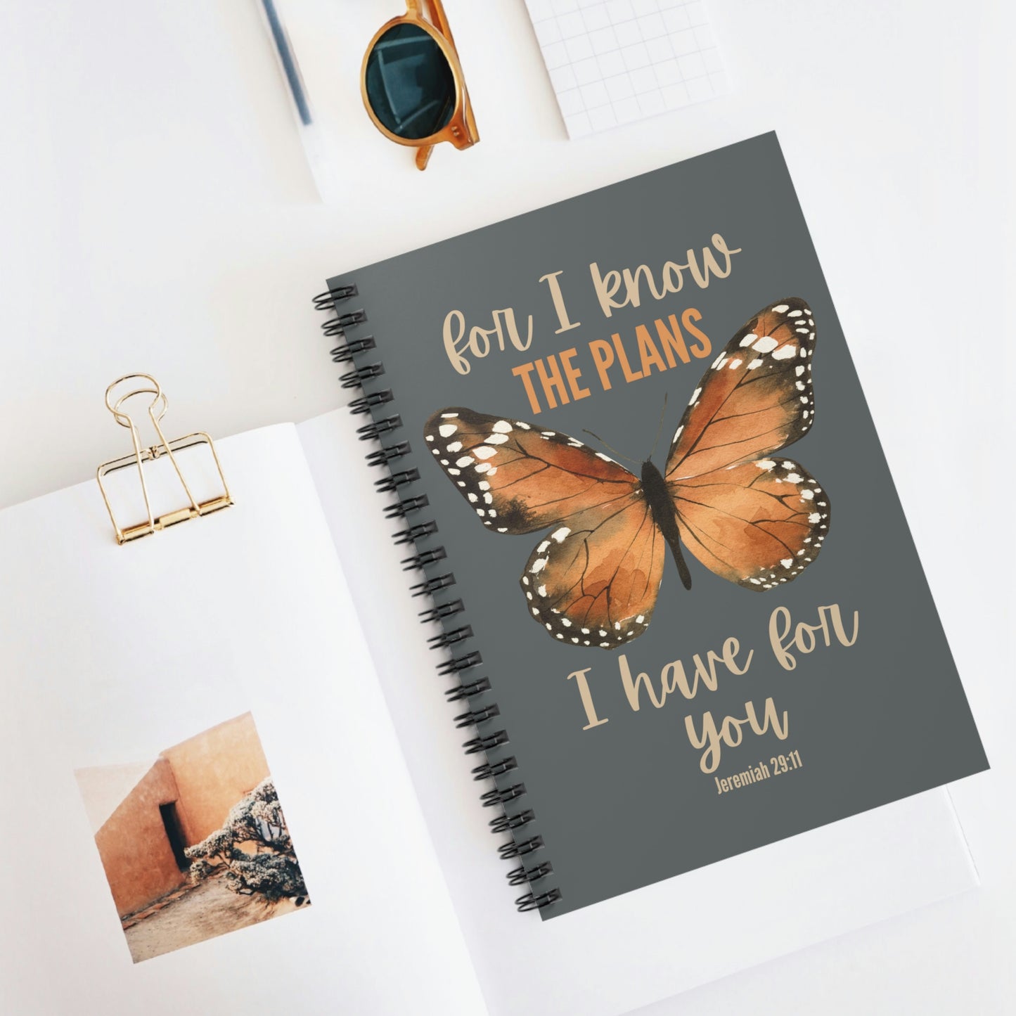 Jeremiah 29:11 Blank Notebook, Prayer Journal, Bible Study Notebook, Faith Diary, Spiral Notebook - Ruled Line