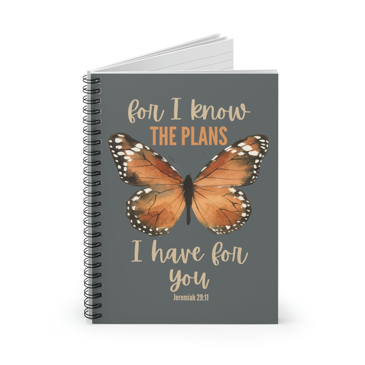 Jeremiah 29:11 Blank Notebook, Prayer Journal, Bible Study Notebook, Faith Diary, Spiral Notebook - Ruled Line