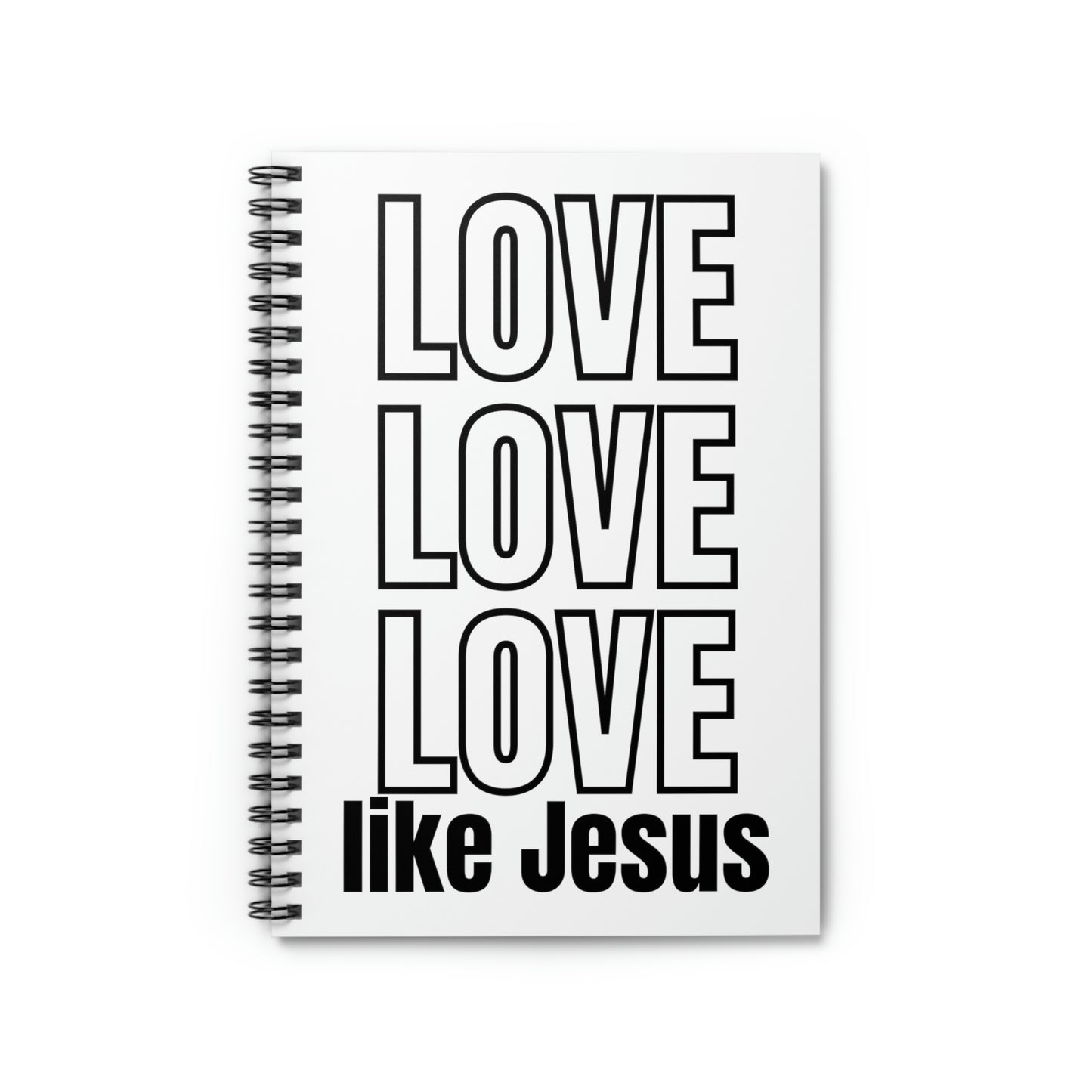 Love Like Jesus Blank Notebook, Minimalist Prayer Journal, Bible Journal, Christian Merch Spiral Notebook - Ruled Line