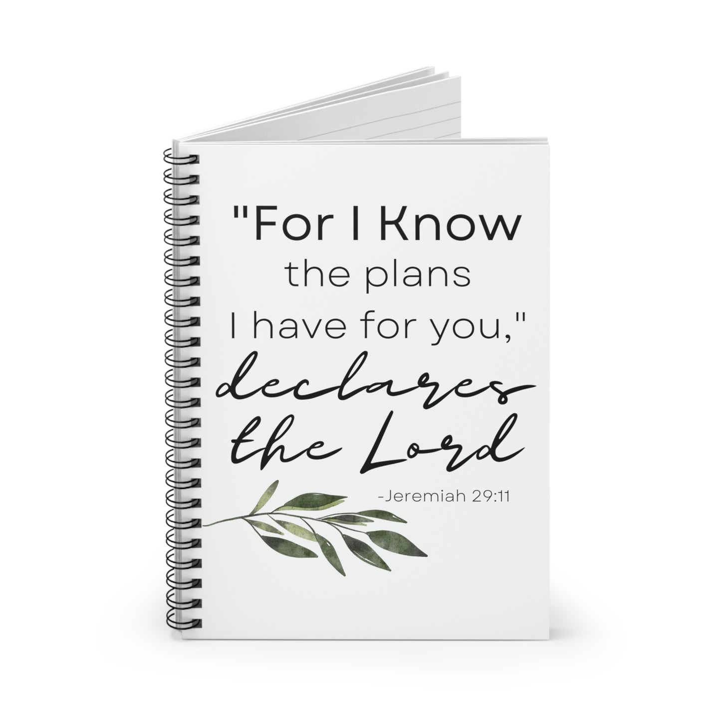 Jeremiah 29:11 Notebook, Bible Journal, Prayer Journal, Love Like Jesus, Christian Merch Spiral Notebook - Ruled Line