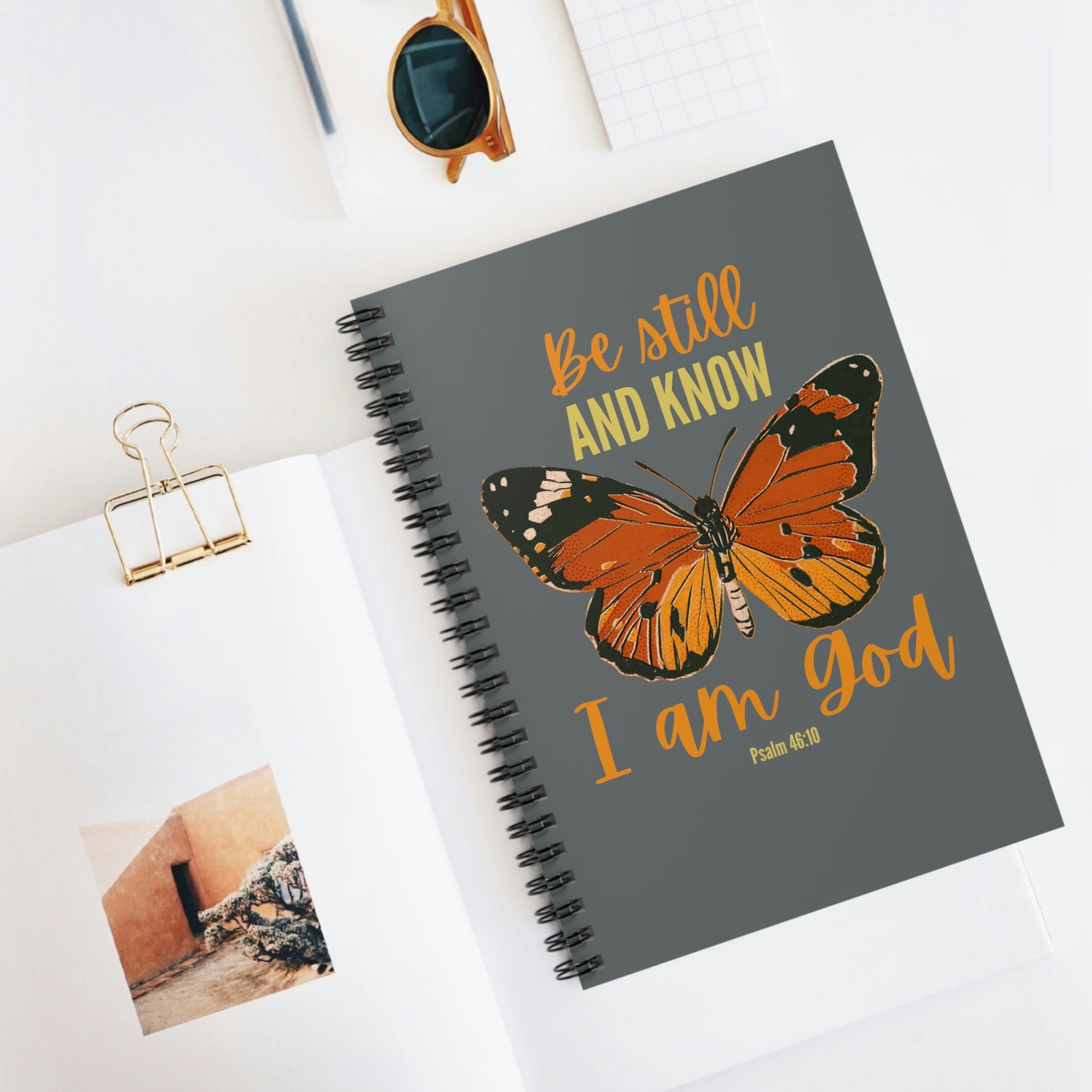 Psalm 46:10 Be Still And Know I am God, Blank Notebook, Prayer Journal, Bible Study Notebook, Faith Diary, Spiral Notebook - Ruled Line