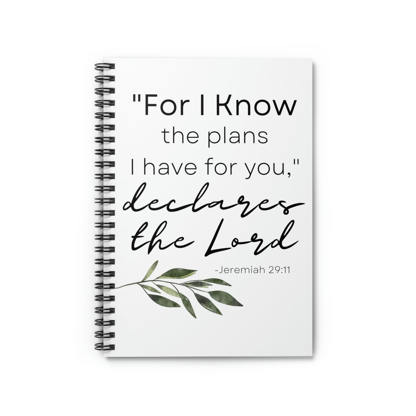 Jeremiah 29:11 Notebook, Bible Journal, Prayer Journal, Love Like Jesus, Christian Merch Spiral Notebook - Ruled Line