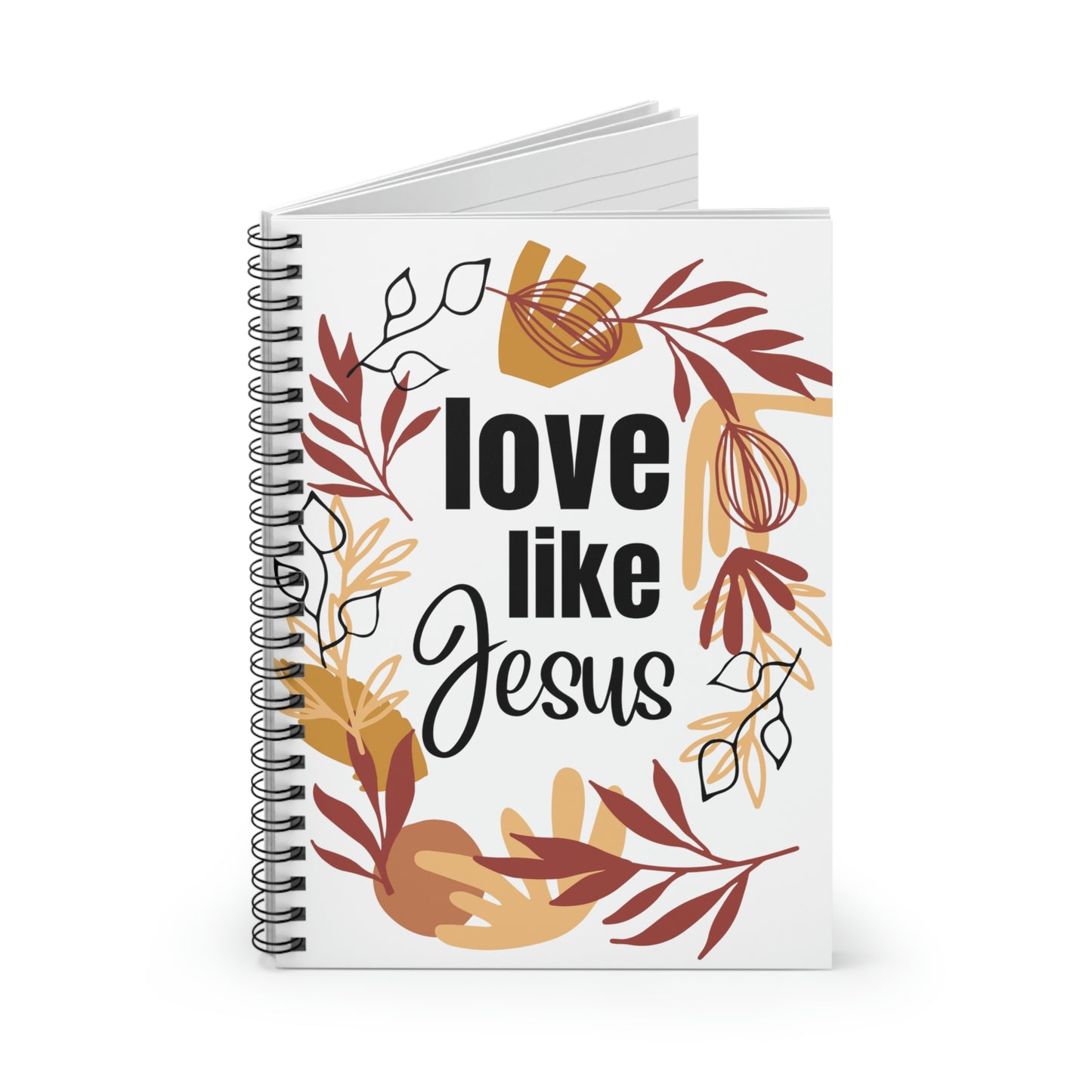 Christian Notebook, Bible Journal, Prayer Journal, Love Like Jesus, Christian Merch Spiral Notebook - Ruled Line