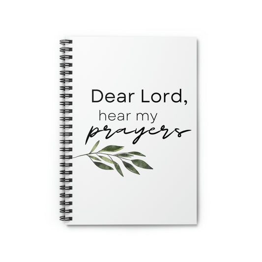 Minimalist Prayer Journal, Bible Journal, Christian Merch Spiral Notebook - Ruled Line