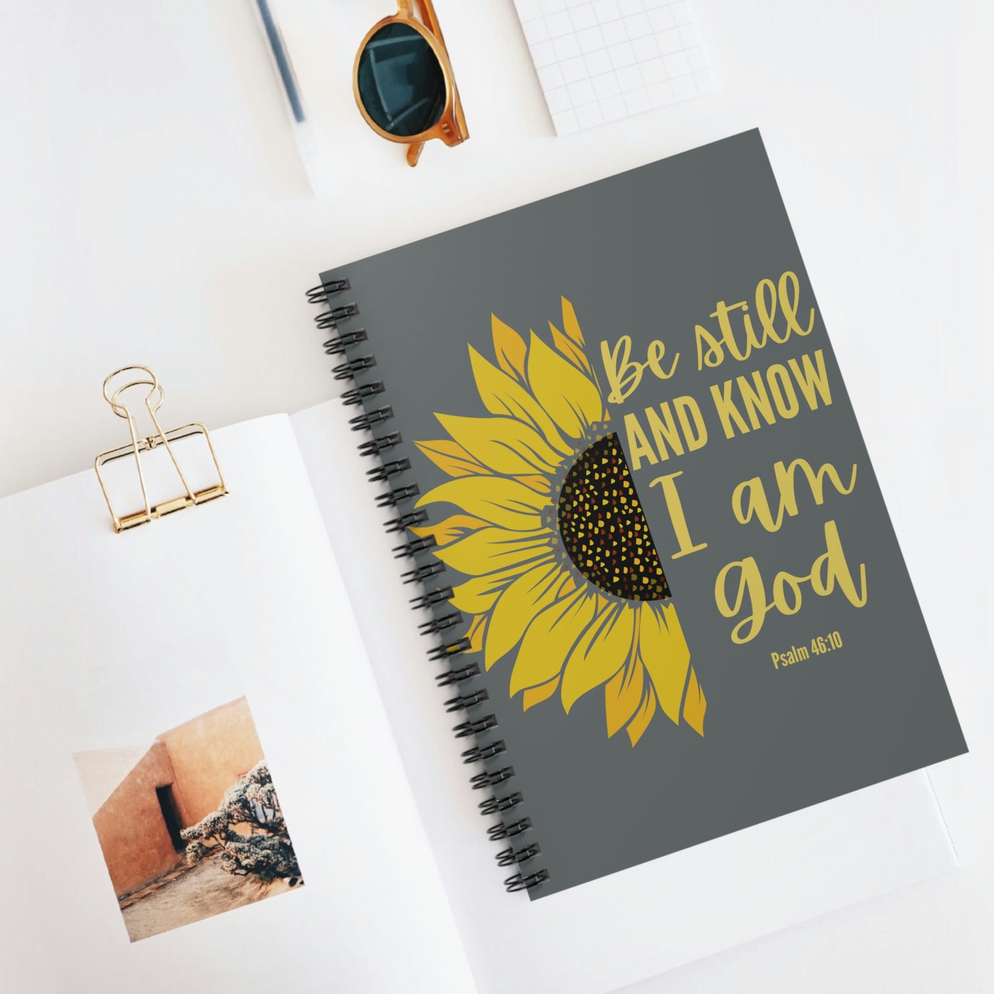Psalm 46:10, Be Still and Know I am God Blank Notebook, Prayer Journal, Bible Study Notebook, Faith Diary, Spiral Notebook - Ruled Line