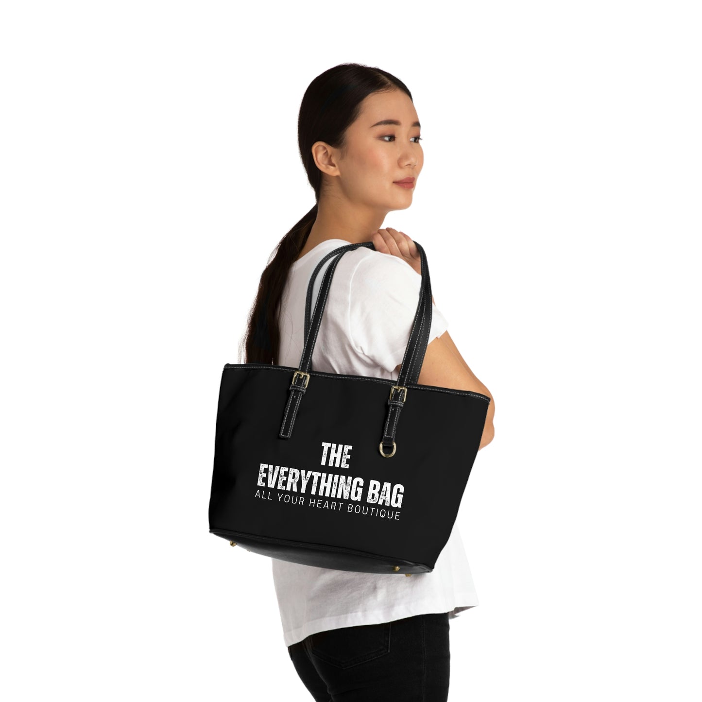 The Everything Faux Leather Tote Bag, Designer Inspired Bag, Never Full Carryall, Work Bag, Custom Cute Shoulder Bag, PU Leather School Bag