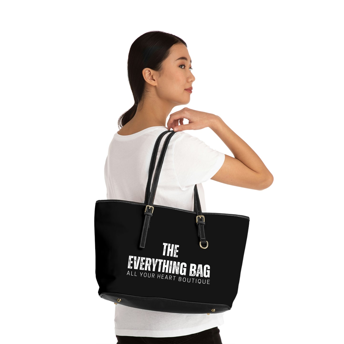 The Everything Faux Leather Tote Bag, Designer Inspired Bag, Never Full Carryall, Work Bag, Custom Cute Shoulder Bag, PU Leather School Bag