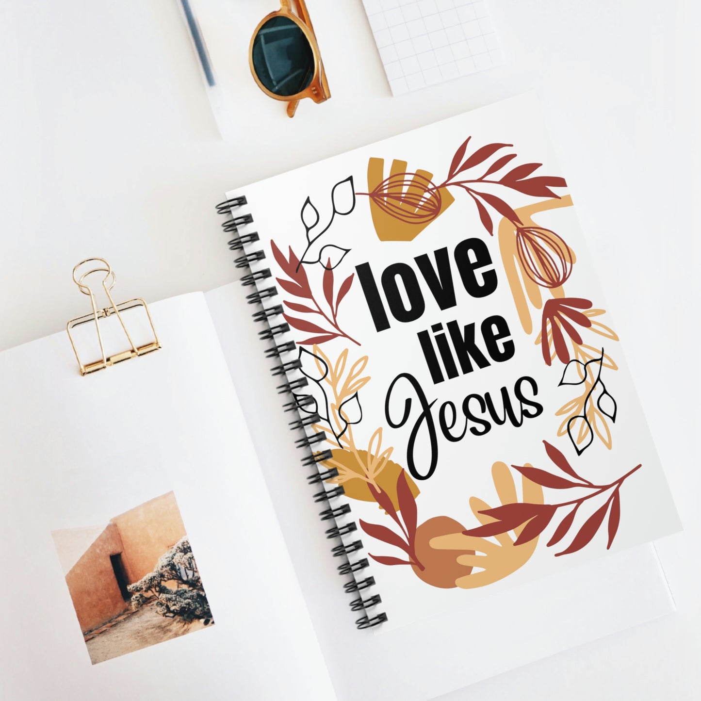 Christian Notebook, Bible Journal, Prayer Journal, Love Like Jesus, Christian Merch Spiral Notebook - Ruled Line