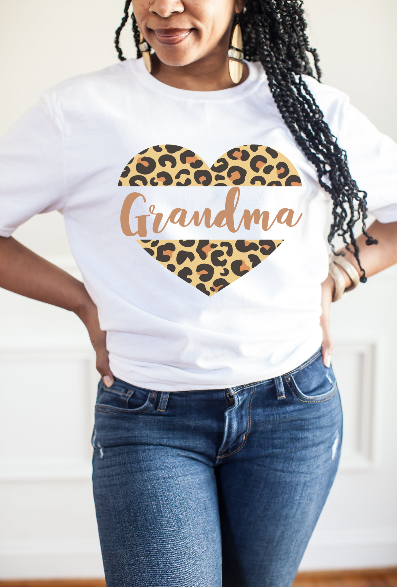 Grandma Leopard Heart  Shirt, Mother's Day Gift for Grandma, Cute Grandma Shirt, Grandma Present, Grandma Birthday